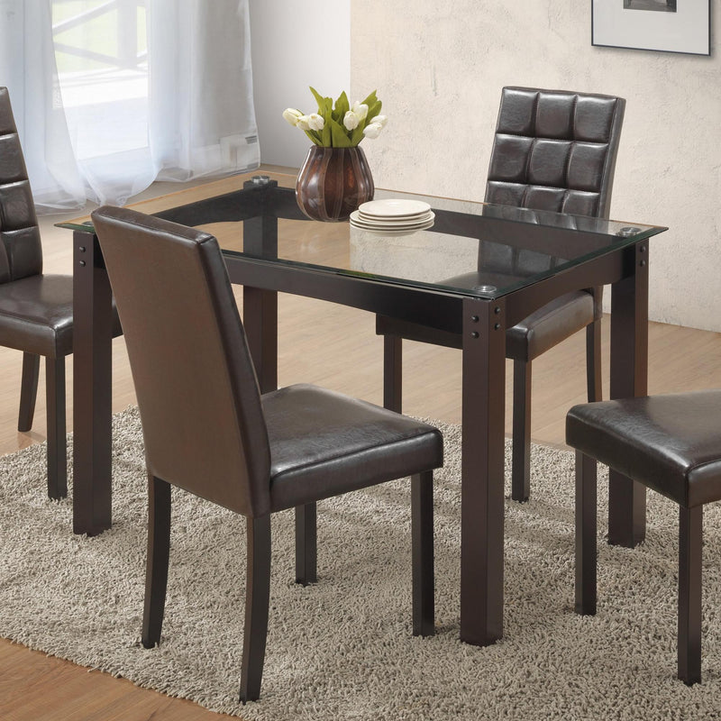  IFDC Dining Table with Glass Top T1560 IMAGE 1