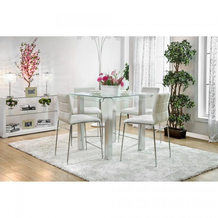 Furniture of America Square Richfield II Counter Height Dining Table with Glass Top CM3362PT IMAGE 4