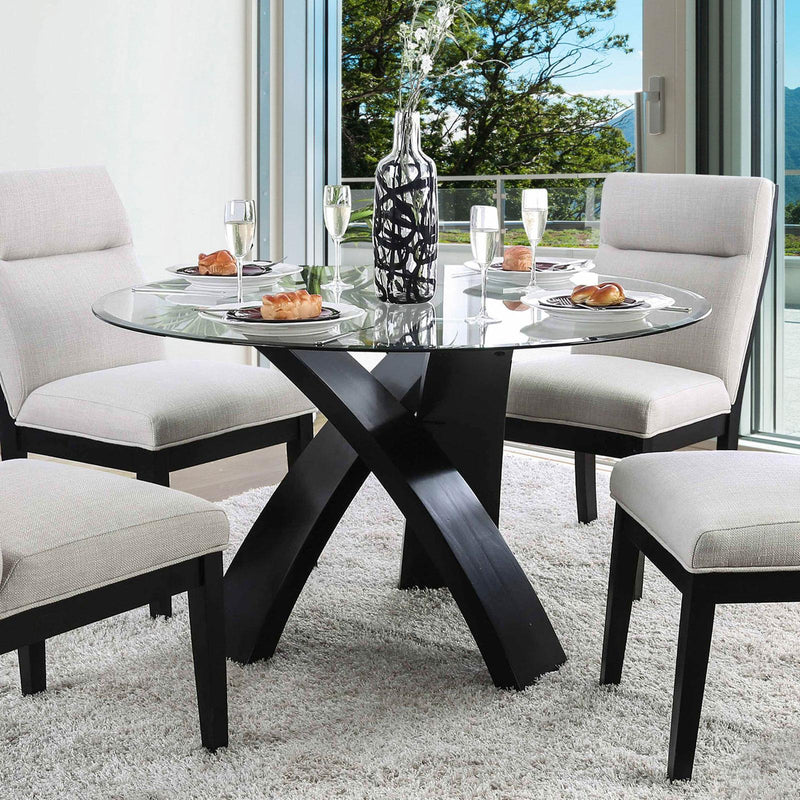 Furniture of America Round Jasmin Dining Table CM3393RT-TABLE IMAGE 2