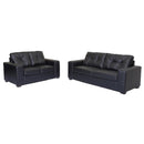 Minhas Furniture Stationary Leather Look Sofa AB1420-01 IMAGE 2