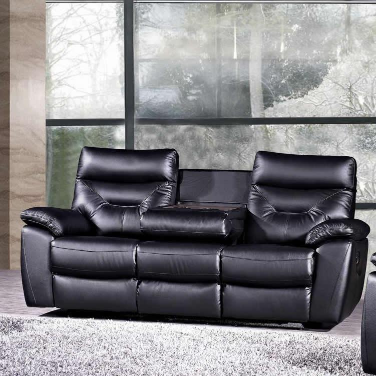 Minhas Furniture Athabasca Reclining Leather Sofa ATHABASCA-BL-01 IMAGE 1