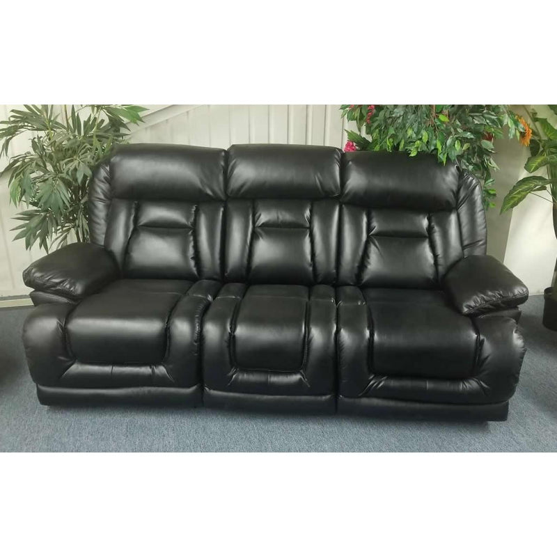 Minhas Furniture Canberra Reclining Leather-Touch Sofa CANBERRA-LTB-01 IMAGE 1