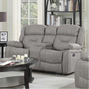 Minhas Furniture Hendricks Reclining Fabric Loveseat with Console HENDRICKS-MS-02 IMAGE 1