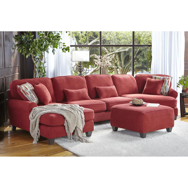 Minhas Furniture Fabric 3 pc Sectional NU4000 Sectional - Satin Red IMAGE 1