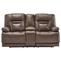 Signature Design by Ashley Wurstrow Power Reclining Leather Match Loveseat with Console U5460318 IMAGE 1