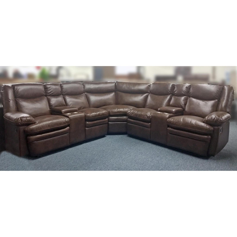 Minhas Furniture Quenton Reclining Leather Aire 3 pc Sectional QUENTON-RCB-04 IMAGE 1