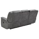  Coaster Furniture Conrad 650354 Upholstered Padded Arm Motion Sofa - Grey IMAGE 4