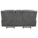  Coaster Furniture Conrad 650355 Upholstered Padded Arm Glider Loveseat - Grey IMAGE 7