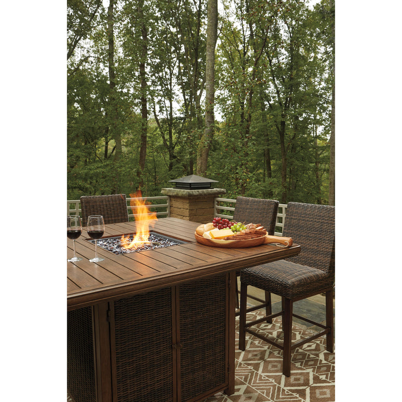 Signature Design by Ashley Paradise Trail P750-665 Square Bar Table with Fire Pit IMAGE 14