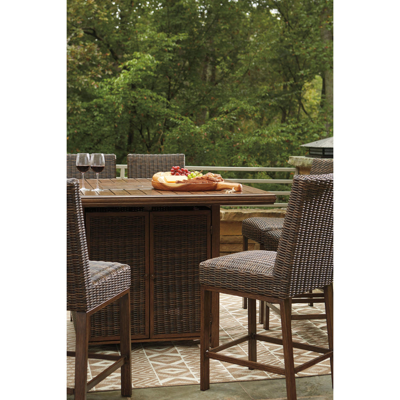 Signature Design by Ashley Paradise Trail P750-665 Square Bar Table with Fire Pit IMAGE 9