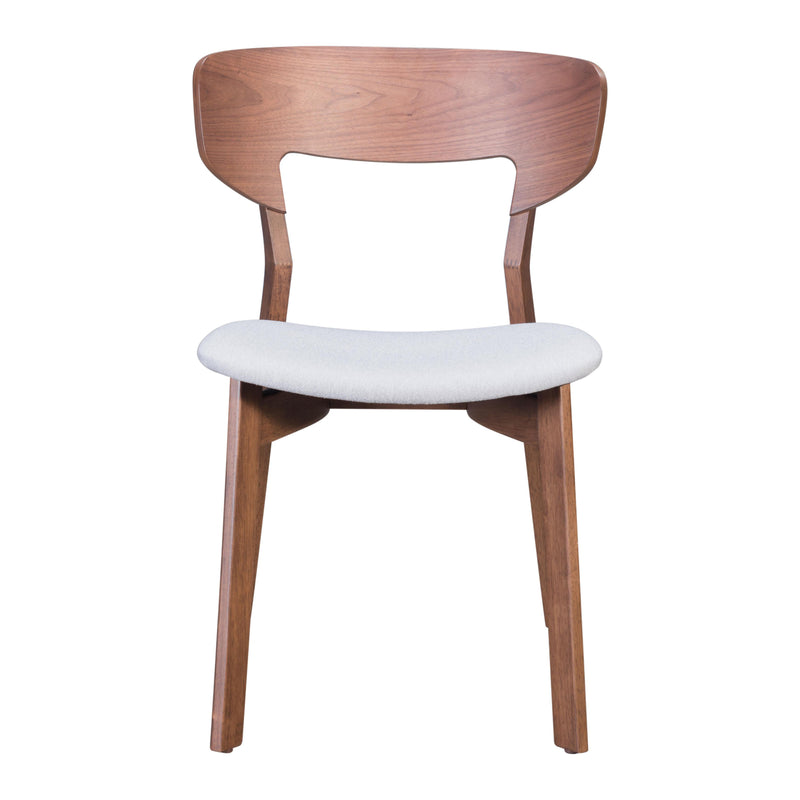  Zuo Russell 100979 Dining Chair - Walnut & Light Grey IMAGE 3