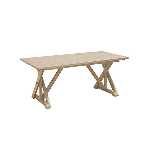 C.R. Plastic Products Harvest T203 Wide Dining Table with 2" Umbrella Hole - Beige IMAGE 1