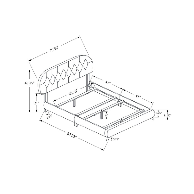 Monarch Queen Upholstered Platform Bed I 5982Q IMAGE 5