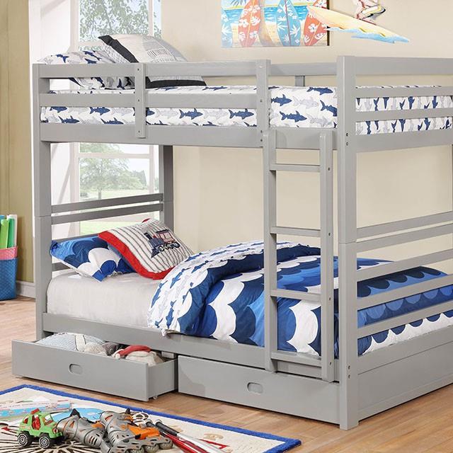 Furniture of America California CM-BK588T-GY Twin/Twin Bunk Bed IMAGE 2