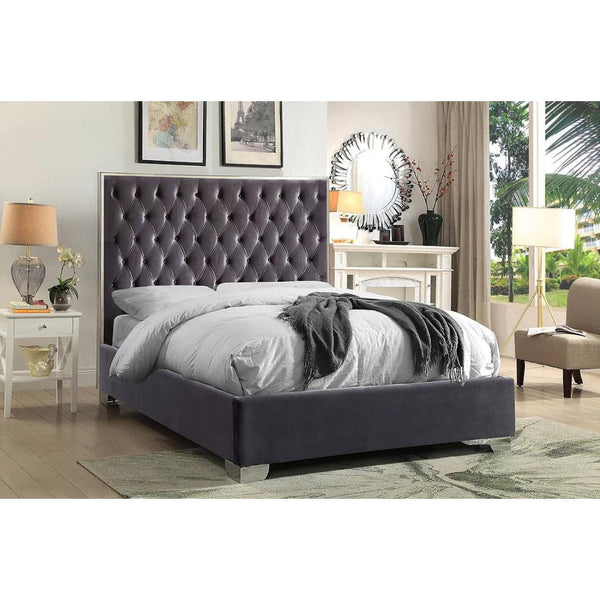 IFDC Queen Upholstered Platform Bed IF 5540 - 60 IMAGE 1