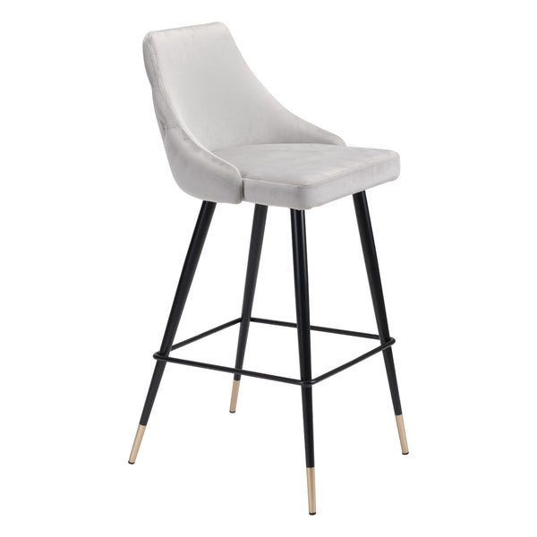  Zuo Piccolo 101097 Barstool - Grey IMAGE 1
