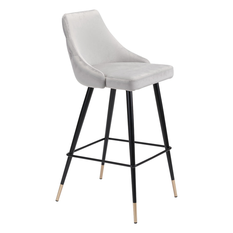  Zuo Piccolo 101097 Barstool - Grey IMAGE 1