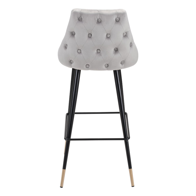  Zuo Piccolo 101097 Barstool - Grey IMAGE 4