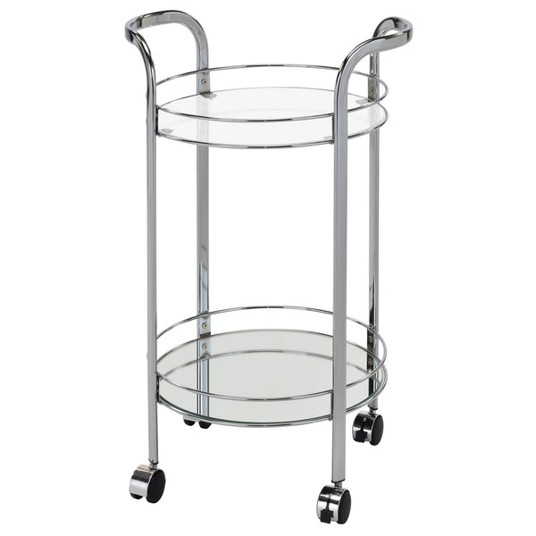 Worldwide Home Furnishings Neema 556-754CH 2-Tier Bar Cart - Chrome IMAGE 1