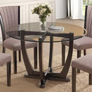  IFDC Round Dining Table with Glass Top and Pedestal Base T1530 IMAGE 1