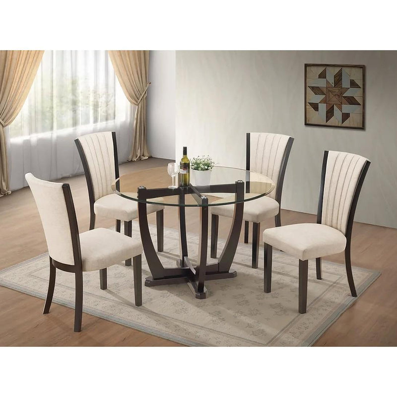  IFDC Round Dining Table with Glass Top and Pedestal Base T1530 IMAGE 3