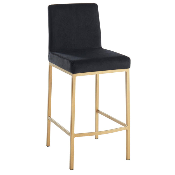!nspire Diego 203-101BLK/GL 26" Counter Stool - Black and Aged Gold Leg IMAGE 1