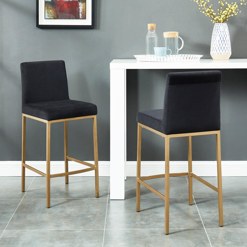 !nspire Diego 203-101BLK/GL 26" Counter Stool - Black and Aged Gold Leg IMAGE 2