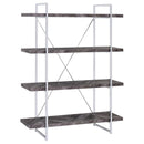  Coaster Furniture Grimma 802613 63-inch 4-shelf Bookshelf - Rustic Grey and Chrome IMAGE 1
