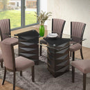  IFDC Dining Table with Glass Top and Pedestal Base T1550 IMAGE 1