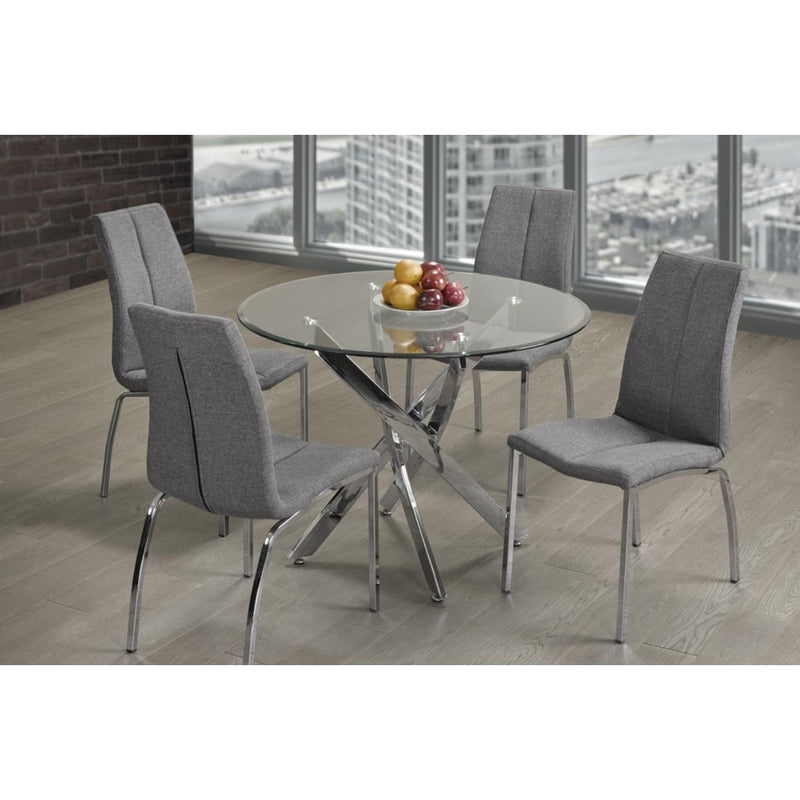 Titus Furniture Round Dining Table with Glass Top and Pedestal Base T-3460-T IMAGE 2