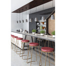  Zuo Bree 101264 Barstool - Burgundy & Gold IMAGE 10
