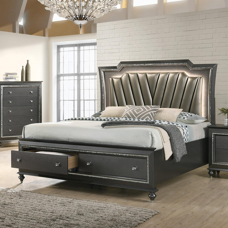 Acme Furniture Kaitlyn Queen Panel Bed with Storage 27280Q IMAGE 2