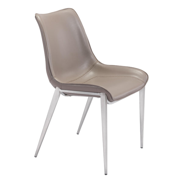  Zuo Magnus 101269 Dining Chair - Brown & Silver IMAGE 1
