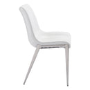  Zuo Magnus 101270 Dining Chair - White & Silver IMAGE 2