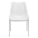  Zuo Magnus 101270 Dining Chair - White & Silver IMAGE 3