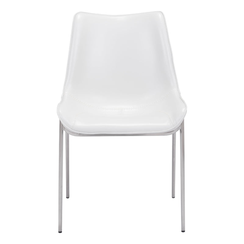  Zuo Magnus 101270 Dining Chair - White & Silver IMAGE 3