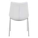  Zuo Magnus 101270 Dining Chair - White & Silver IMAGE 4