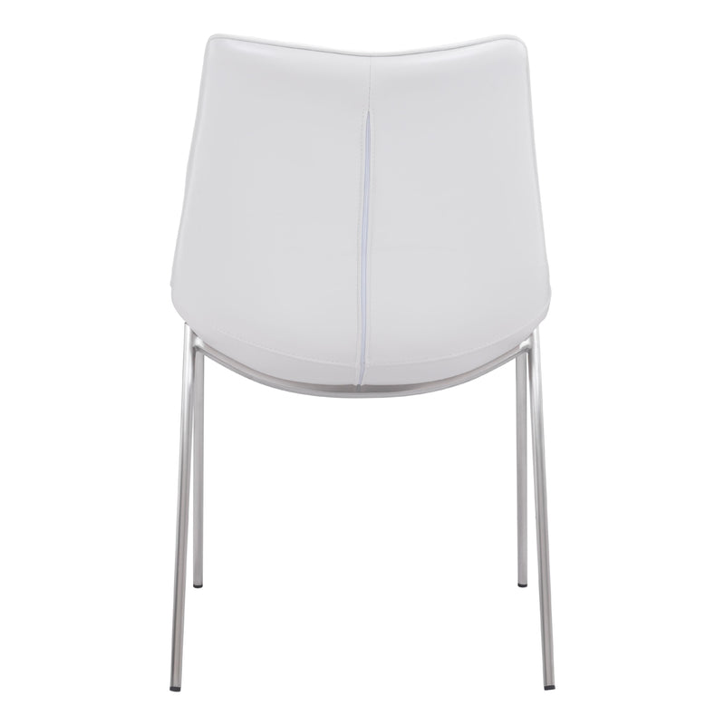  Zuo Magnus 101270 Dining Chair - White & Silver IMAGE 4