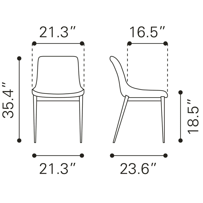  Zuo Magnus 101272 Dining Chair - Brown & Walnut IMAGE 9