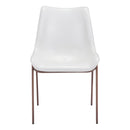  Zuo Magnus 101273 Dining Chair - White & Walnut IMAGE 3