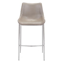  Zuo Magnus 101274 Barstool - Brown & Silver IMAGE 3