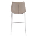  Zuo Magnus 101274 Barstool - Brown & Silver IMAGE 4
