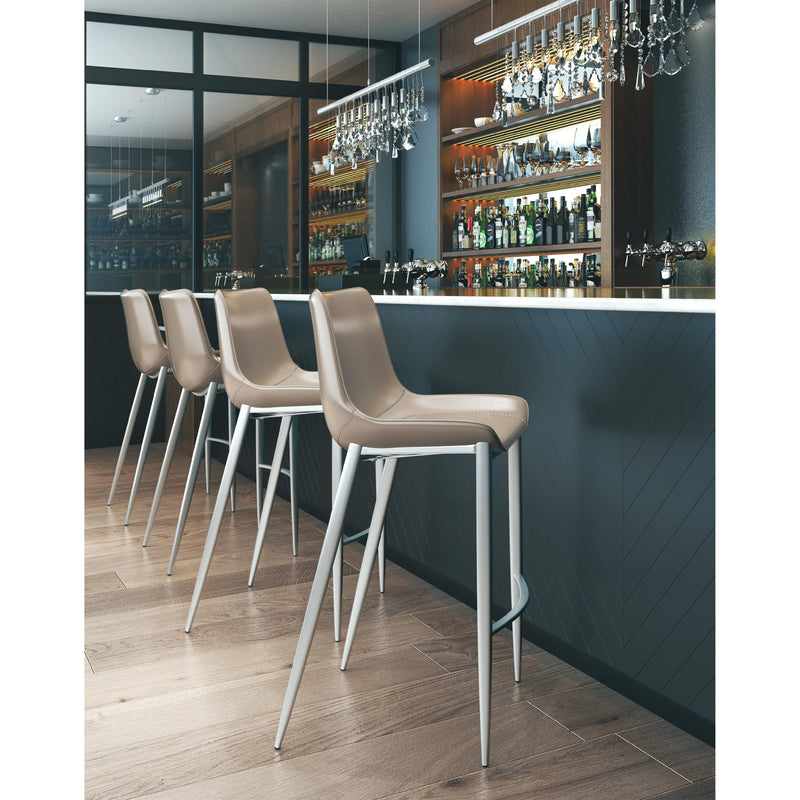  Zuo Magnus 101274 Barstool - Brown & Silver IMAGE 8