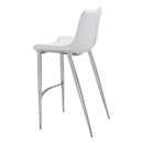  Zuo Magnus 101275 Barstool - White & Silver IMAGE 5