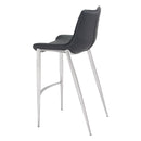  Zuo Magnus 101276 Barstool - Black & Silver IMAGE 5