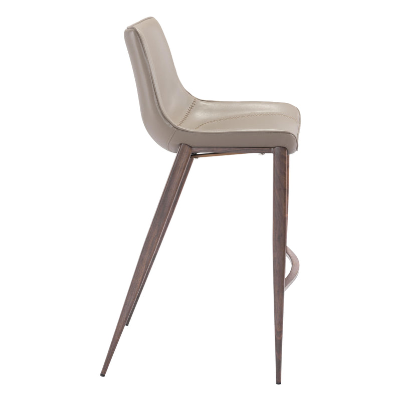  Zuo Magnus 101277 Barstool - Brown & Walnut IMAGE 2
