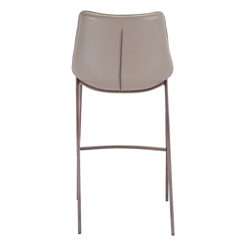  Zuo Magnus 101277 Barstool - Brown & Walnut IMAGE 4