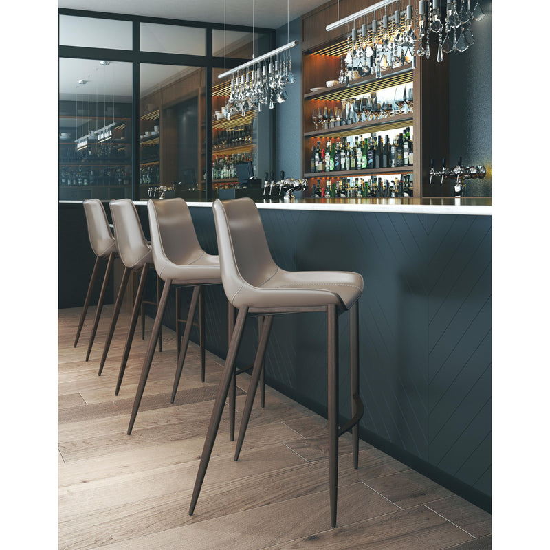  Zuo Magnus 101277 Barstool - Brown & Walnut IMAGE 8