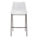  Zuo Magnus 101278 Barstool - White & Walnut IMAGE 3