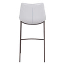  Zuo Magnus 101278 Barstool - White & Walnut IMAGE 4